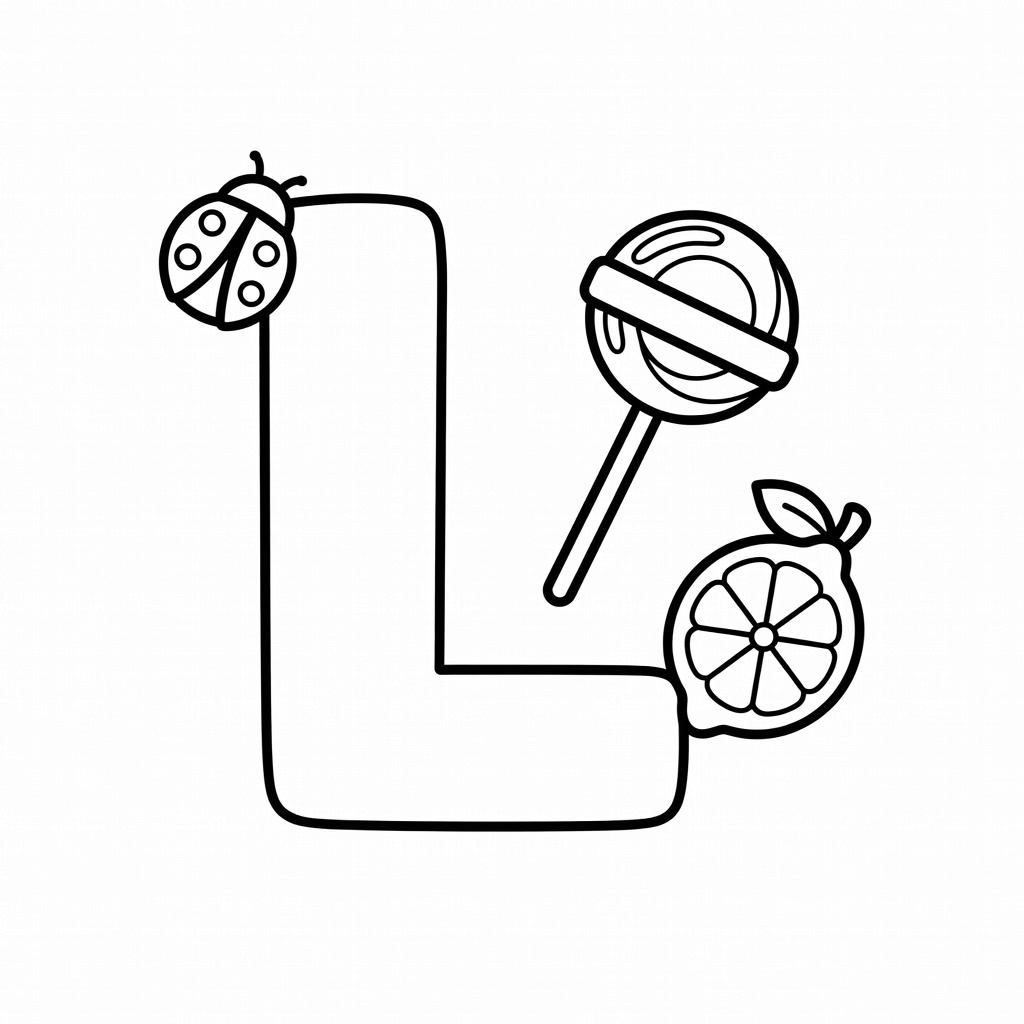 Letter L coloring page