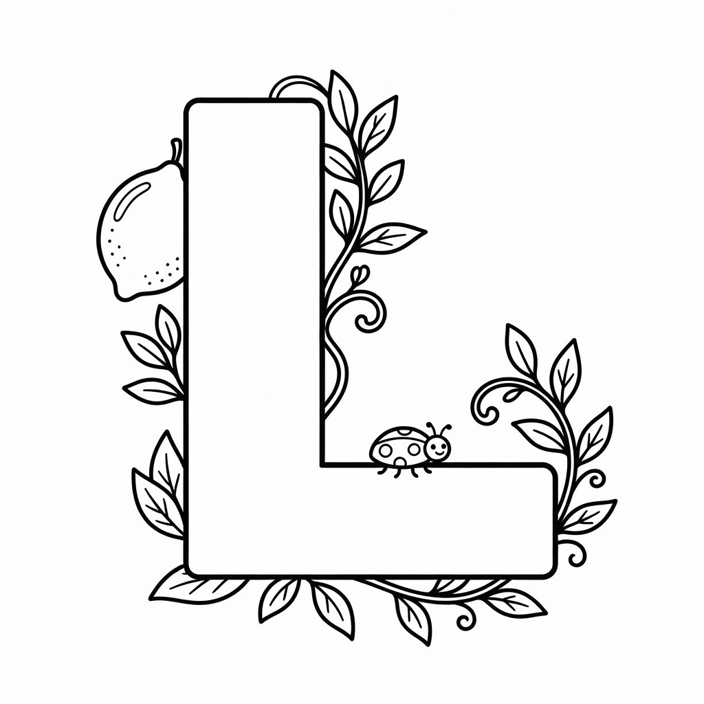 Letter L coloring page