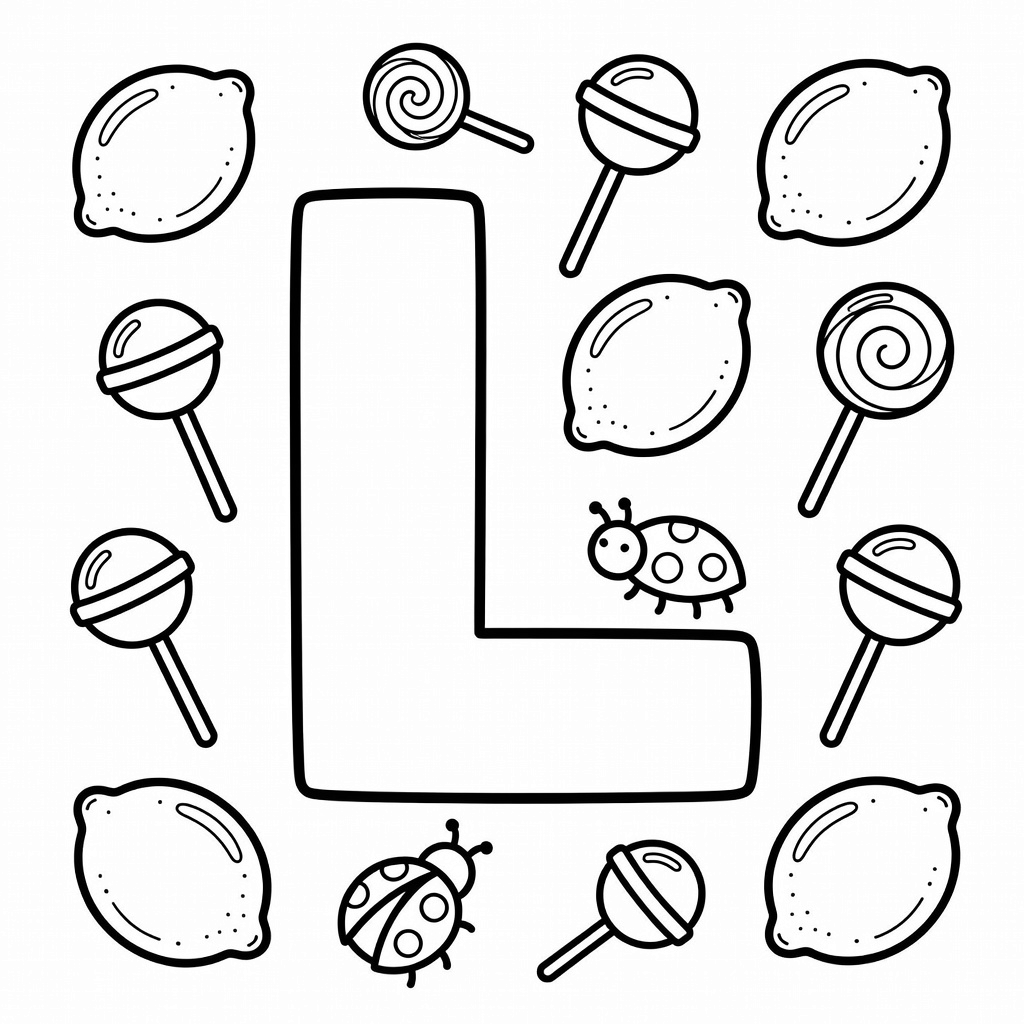 Letter L coloring page