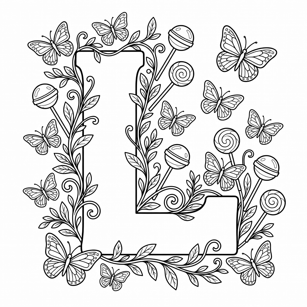 Letter L coloring page