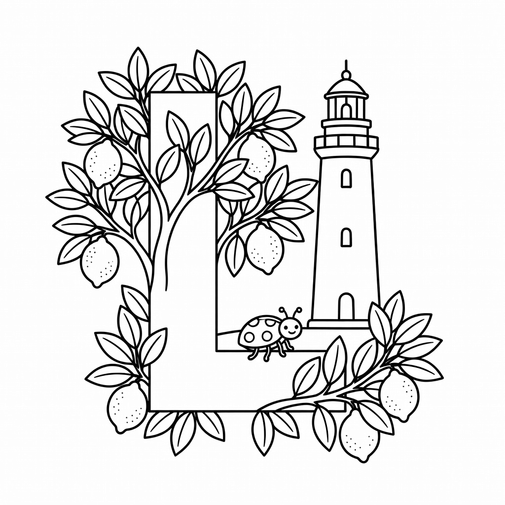 Letter L coloring page