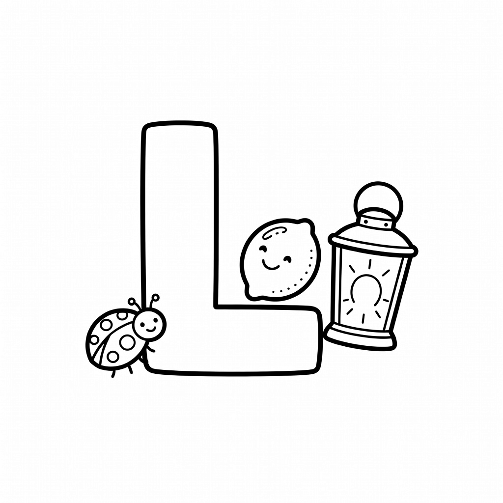 Letter L coloring page