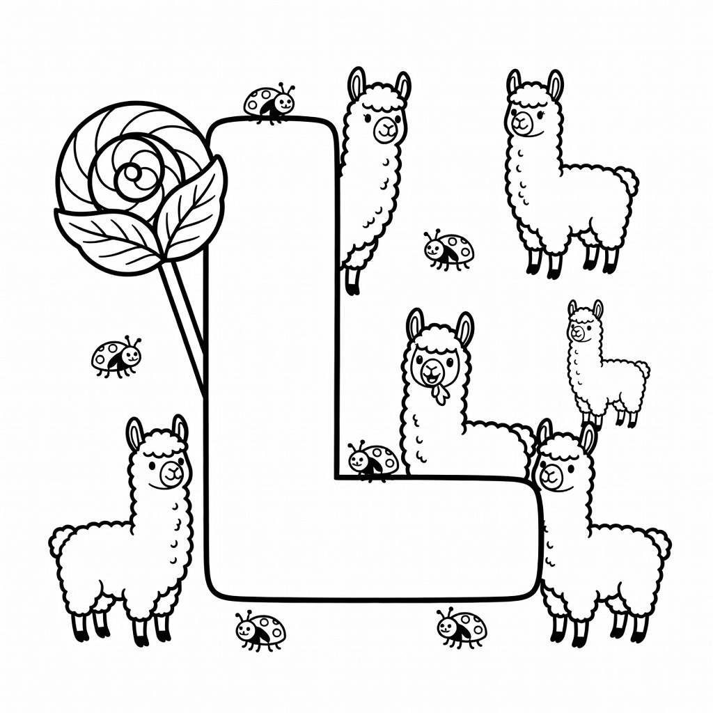 Letter L coloring page