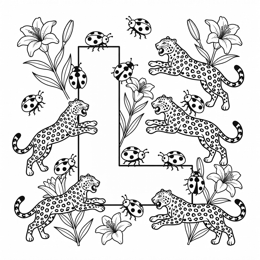 Letter L coloring page