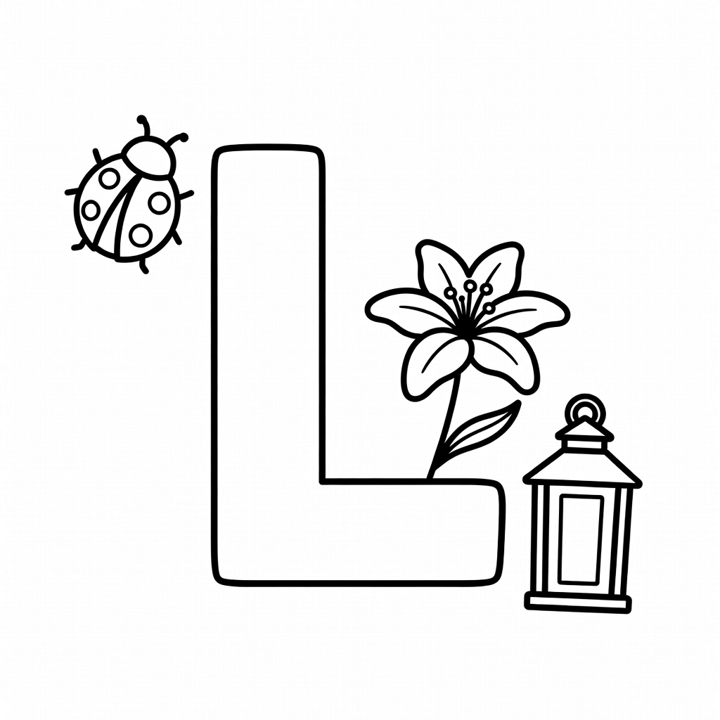 Letter L coloring page