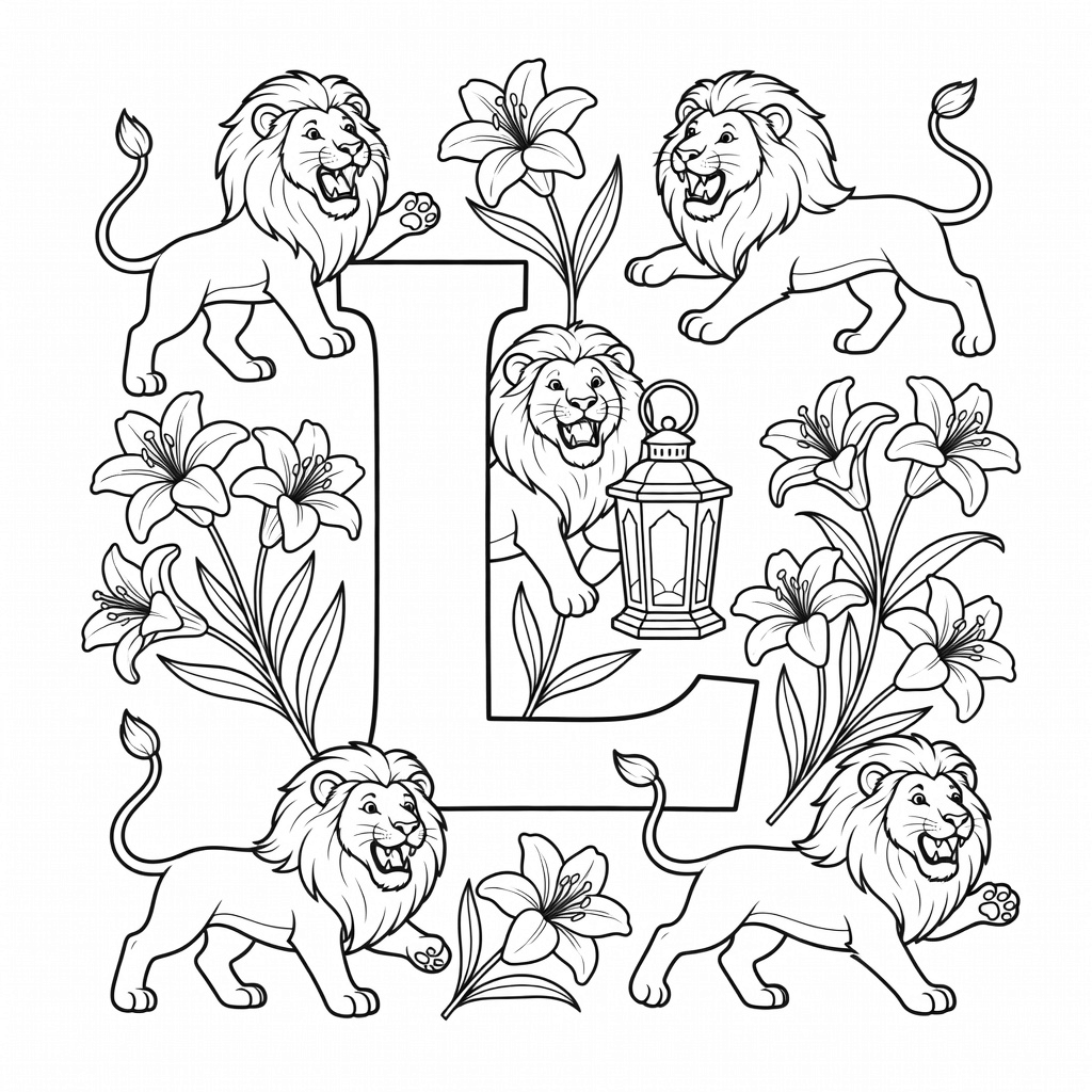 Letter L coloring page