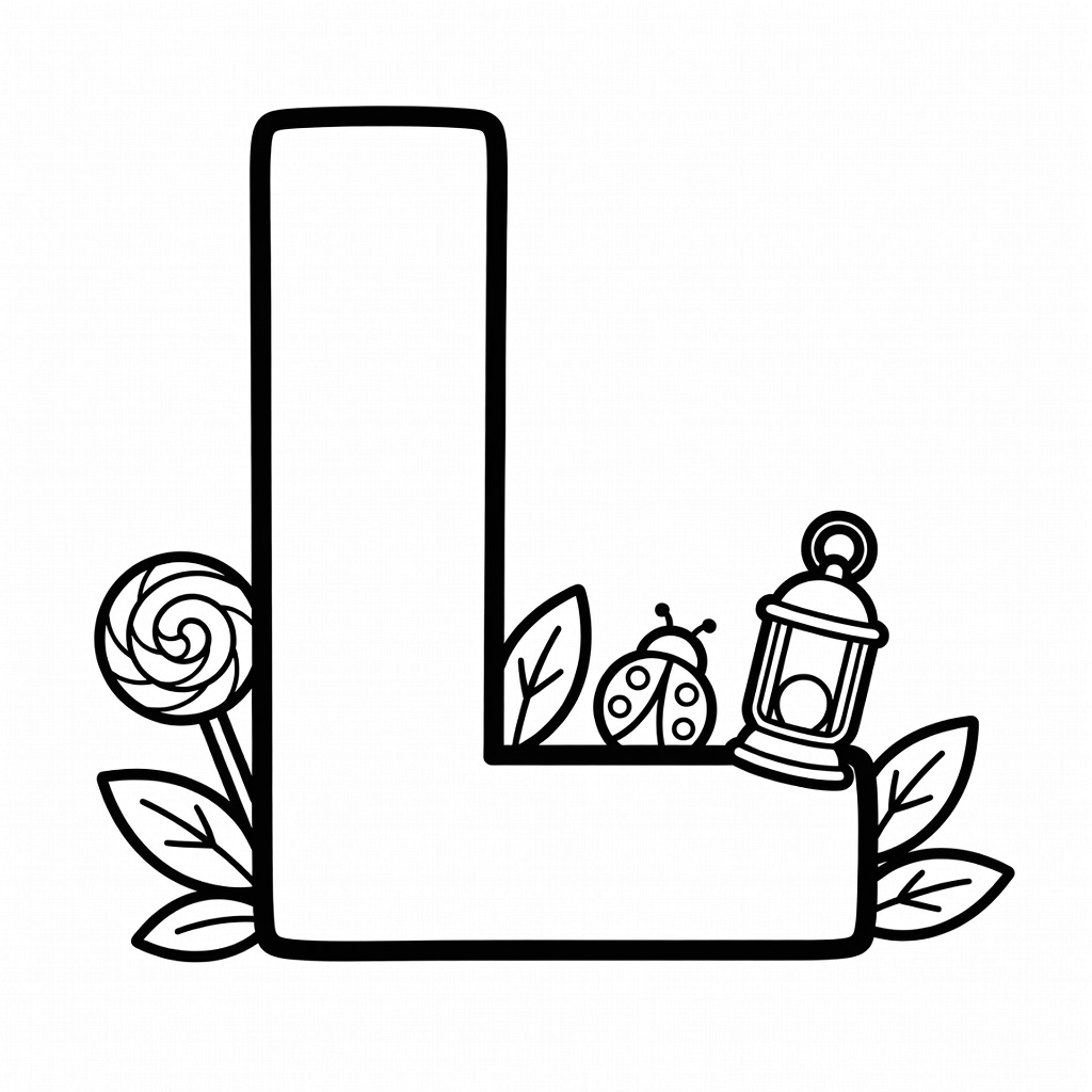Letter L coloring page