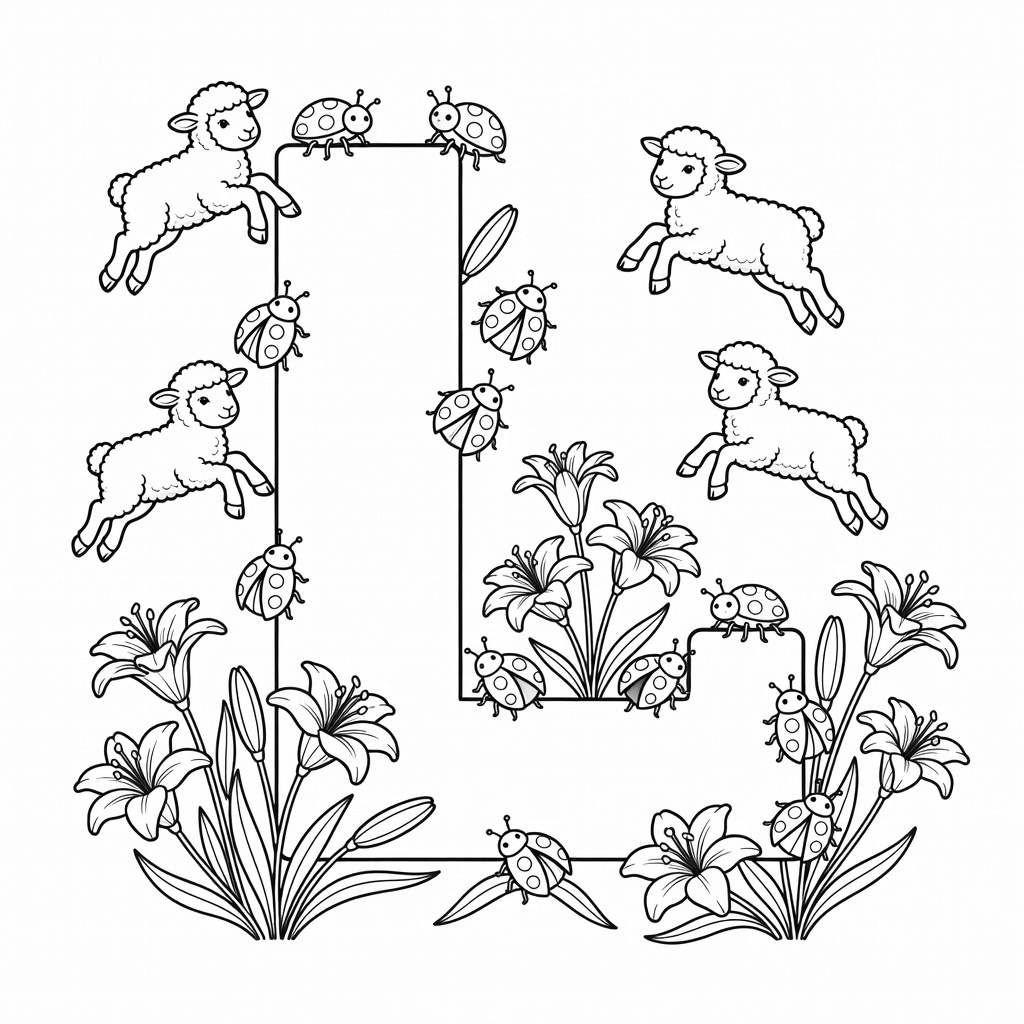 Letter L coloring page