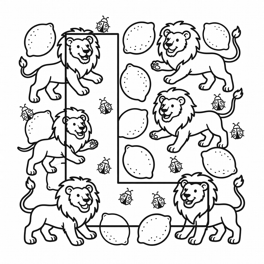 Letter L coloring page