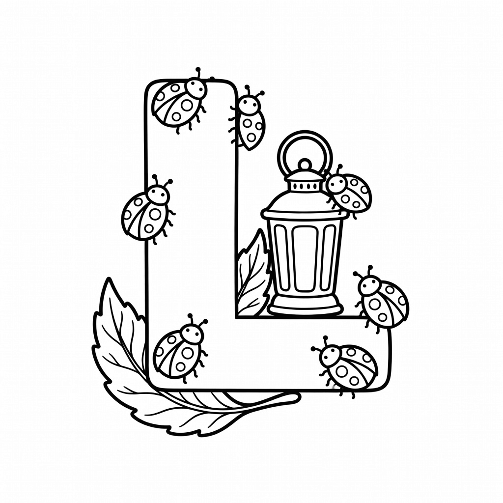 Letter L coloring page