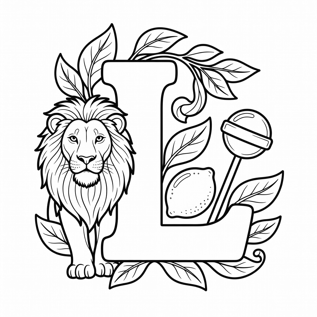Letter L coloring page