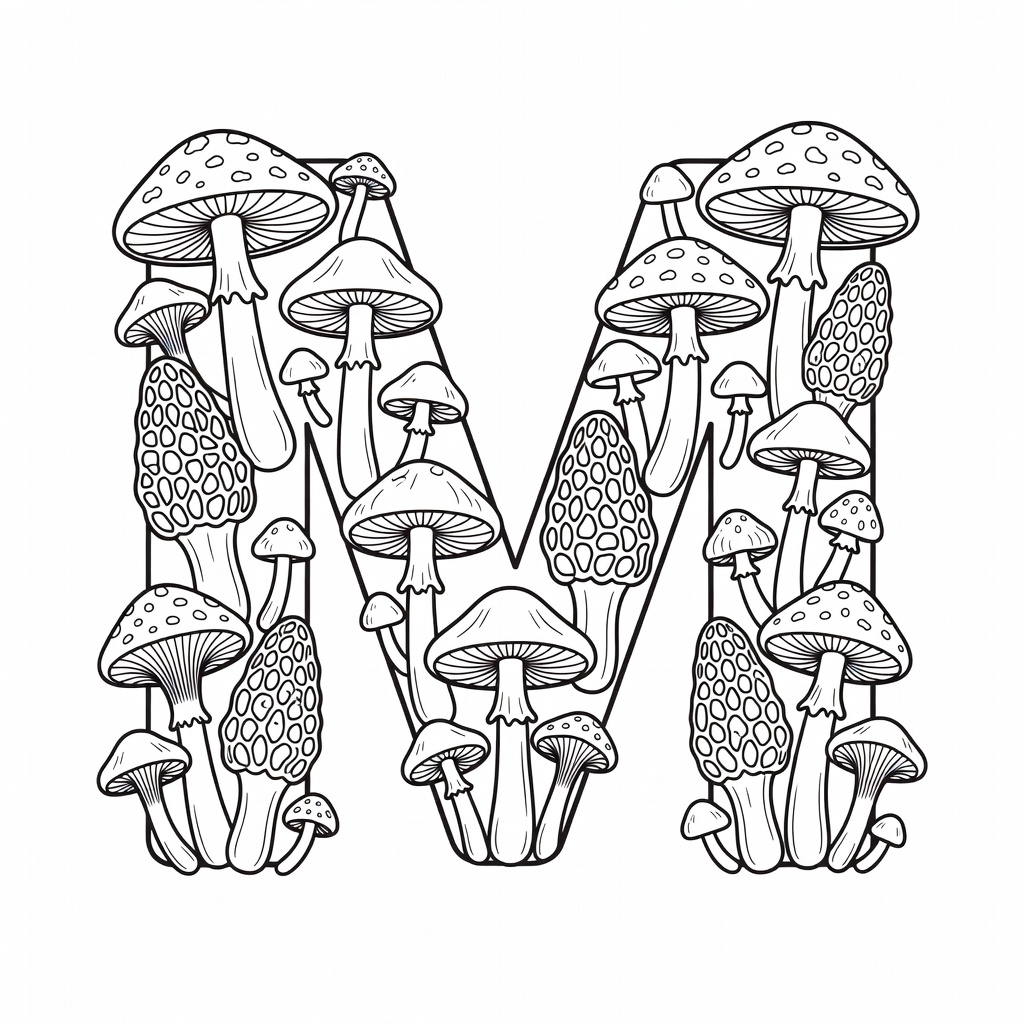 Letter M coloring page