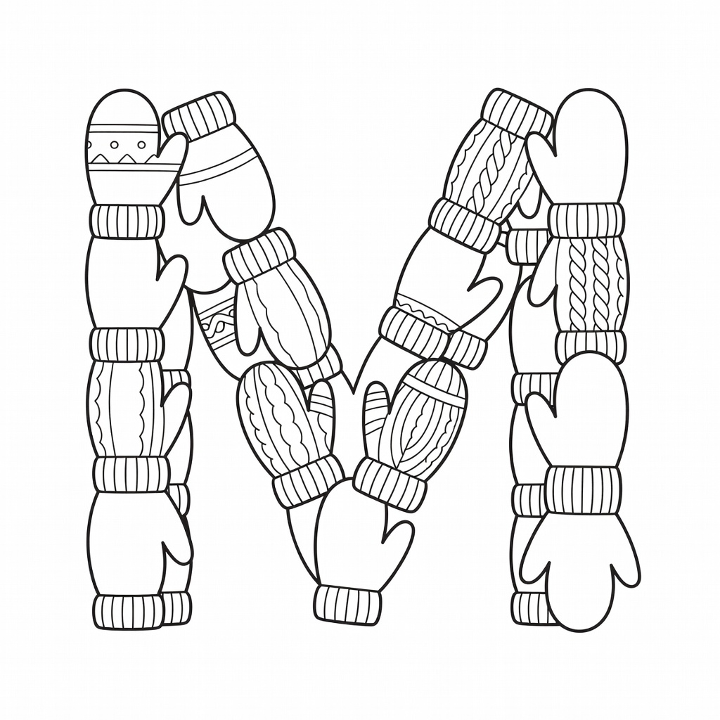 Letter M coloring page