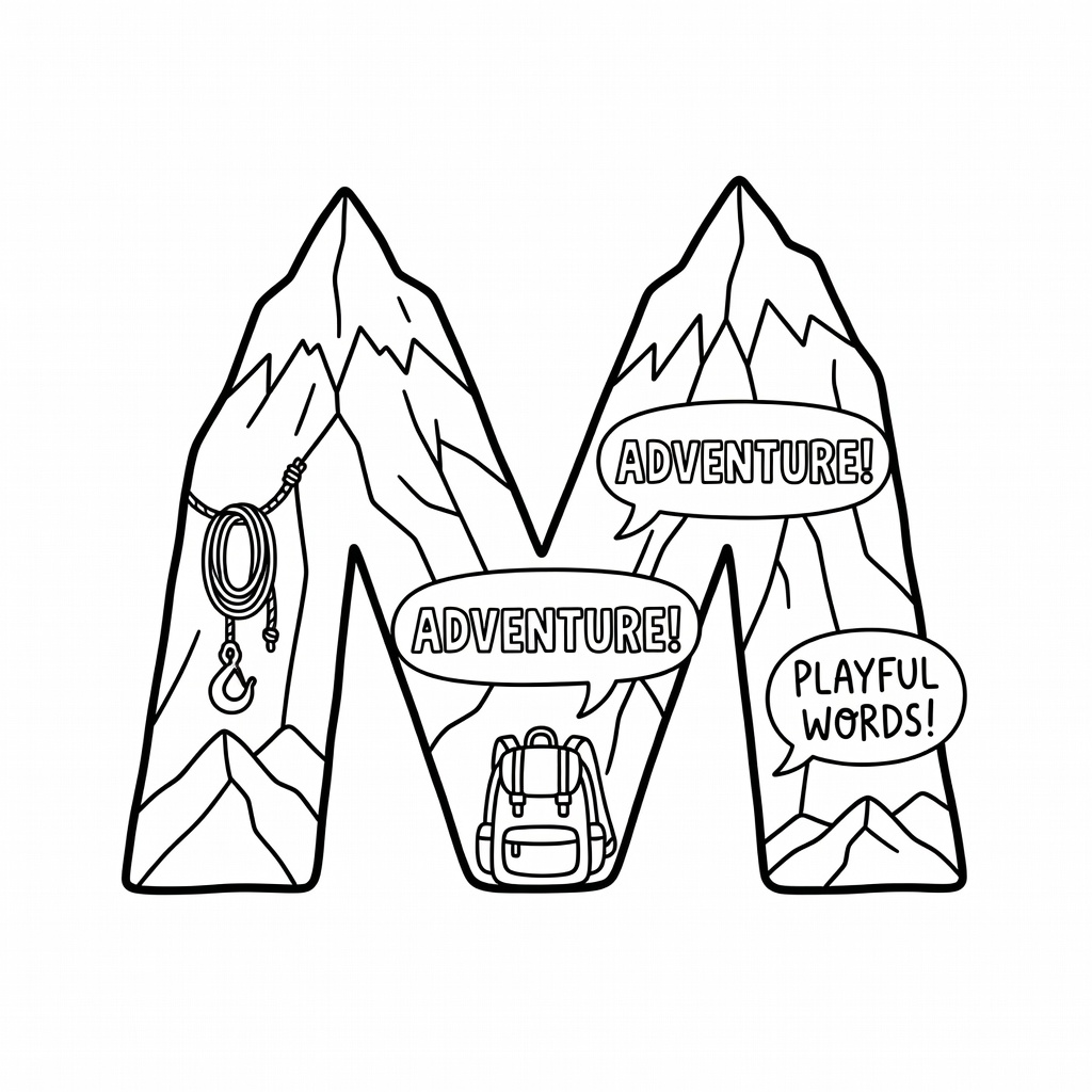 Letter M coloring page