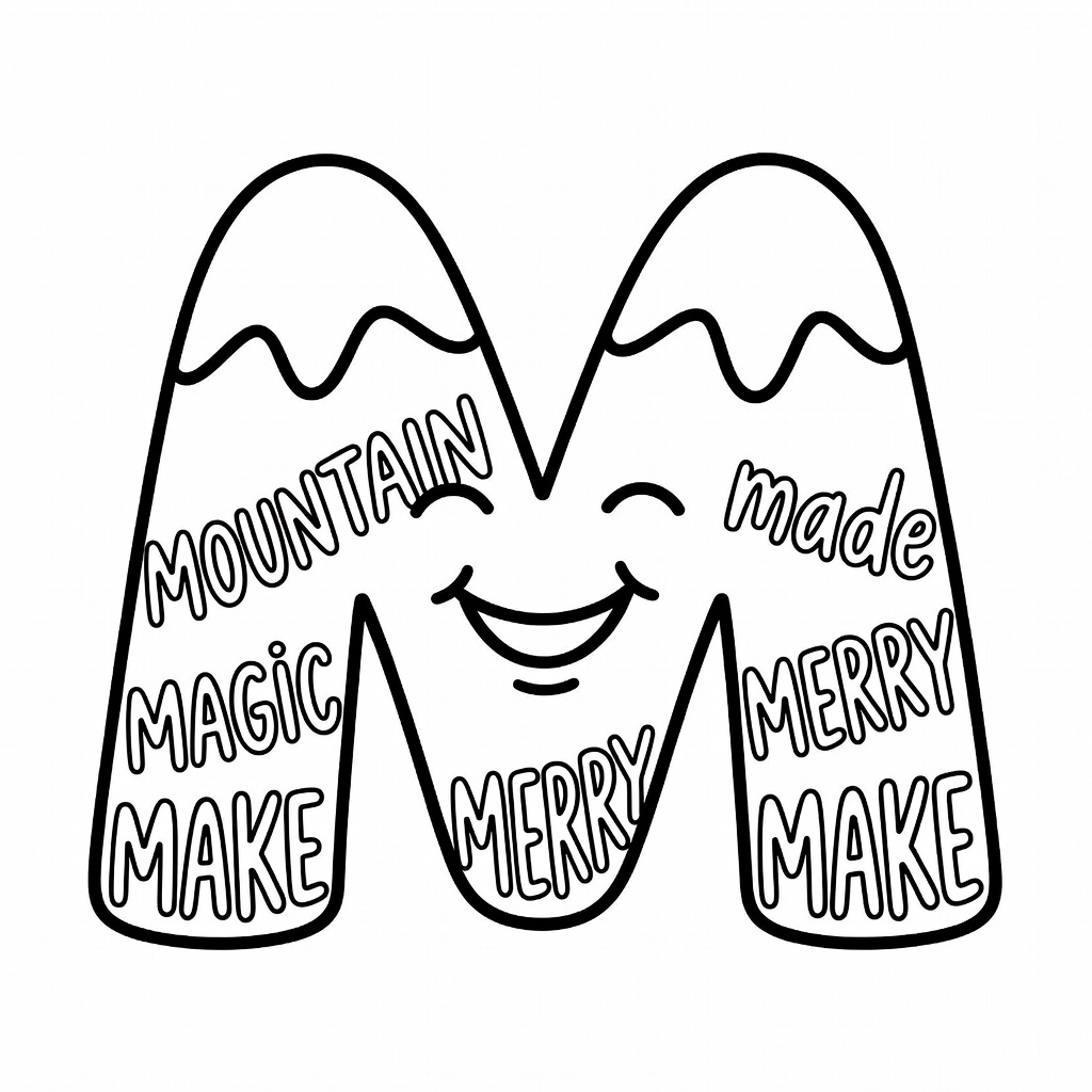Letter M coloring page