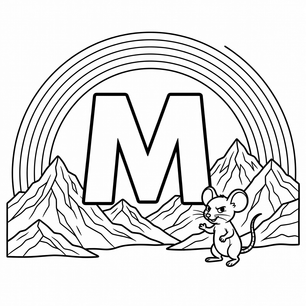 Letter M coloring page