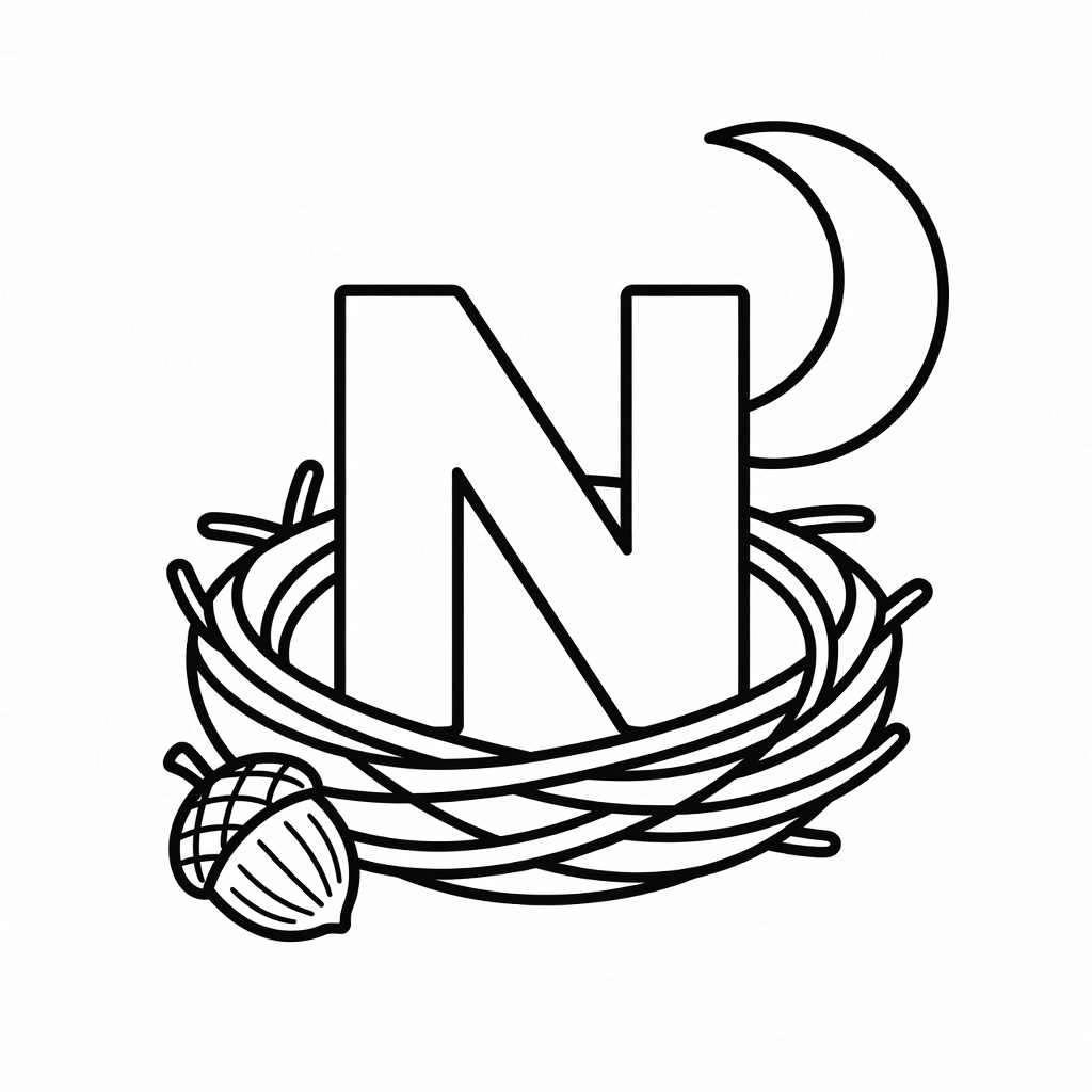 Letter N coloring page