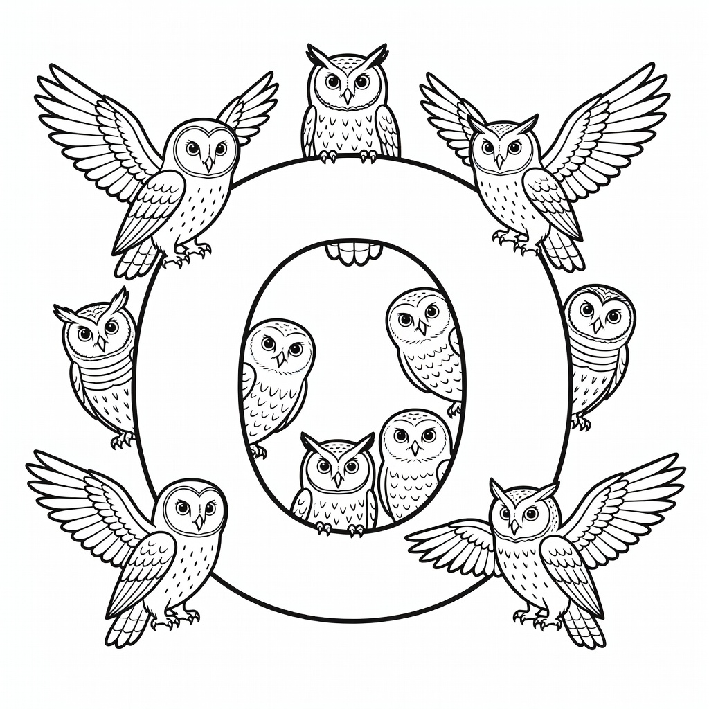 Letter O coloring page