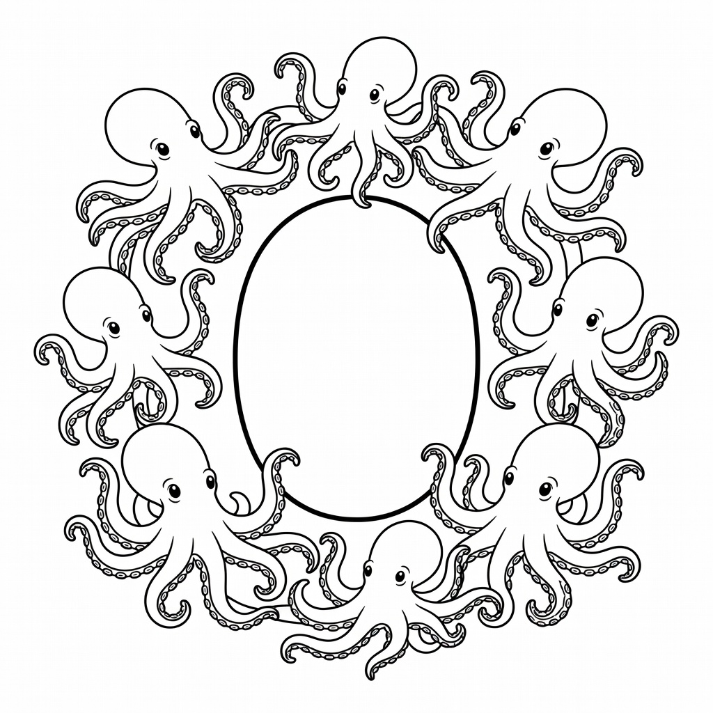 Letter O coloring page