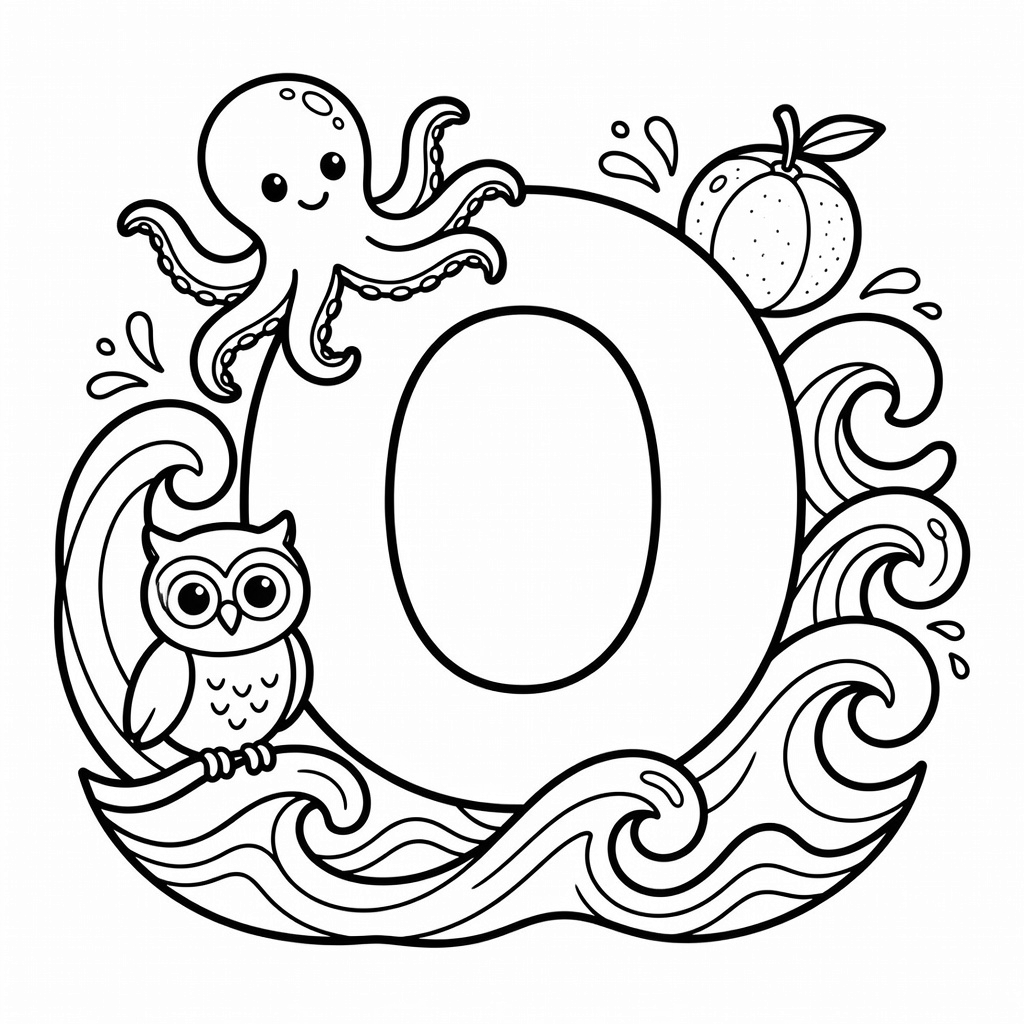 Letter O coloring page