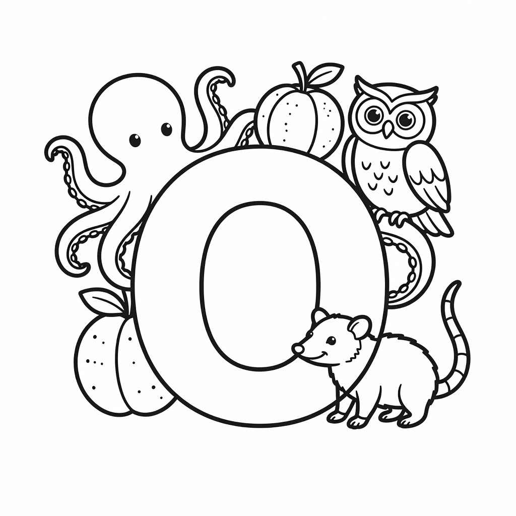 Letter O coloring page