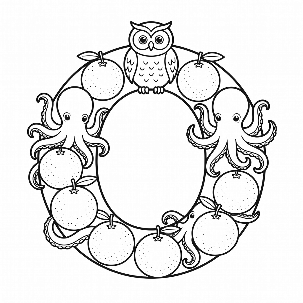 Letter O coloring page
