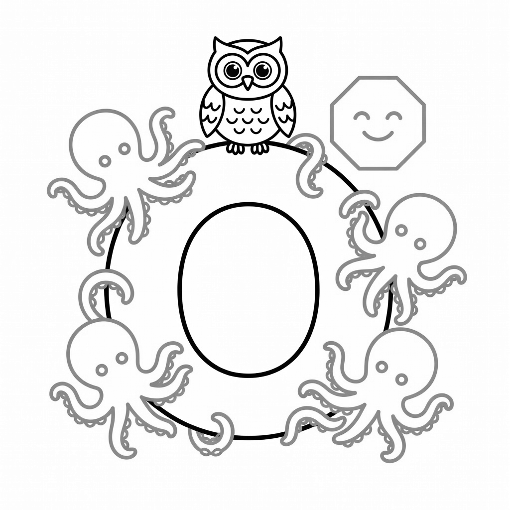 Letter O coloring page