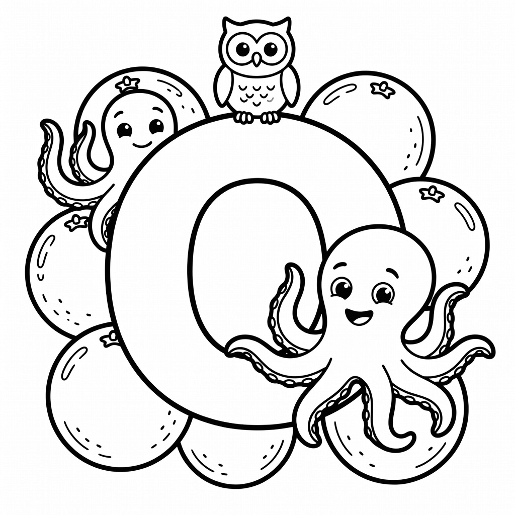 Letter O coloring page