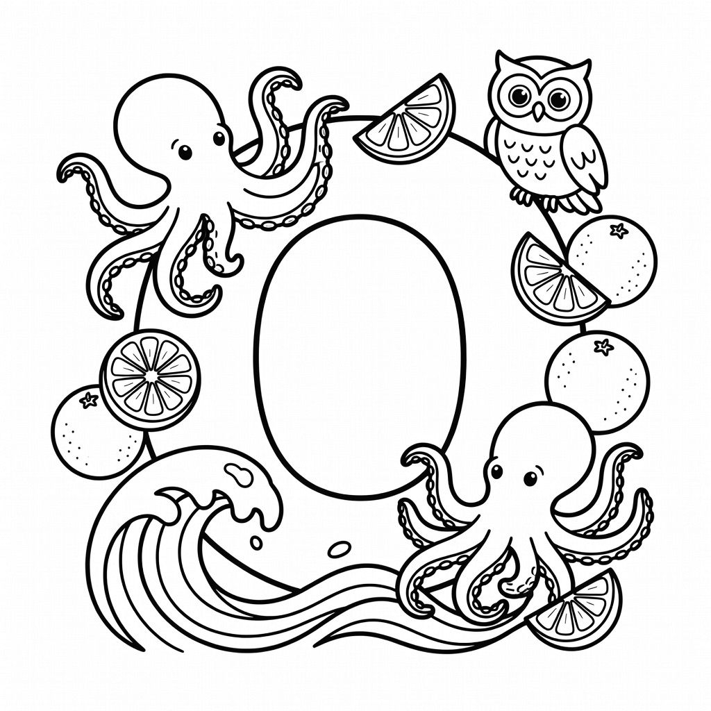Letter O coloring page