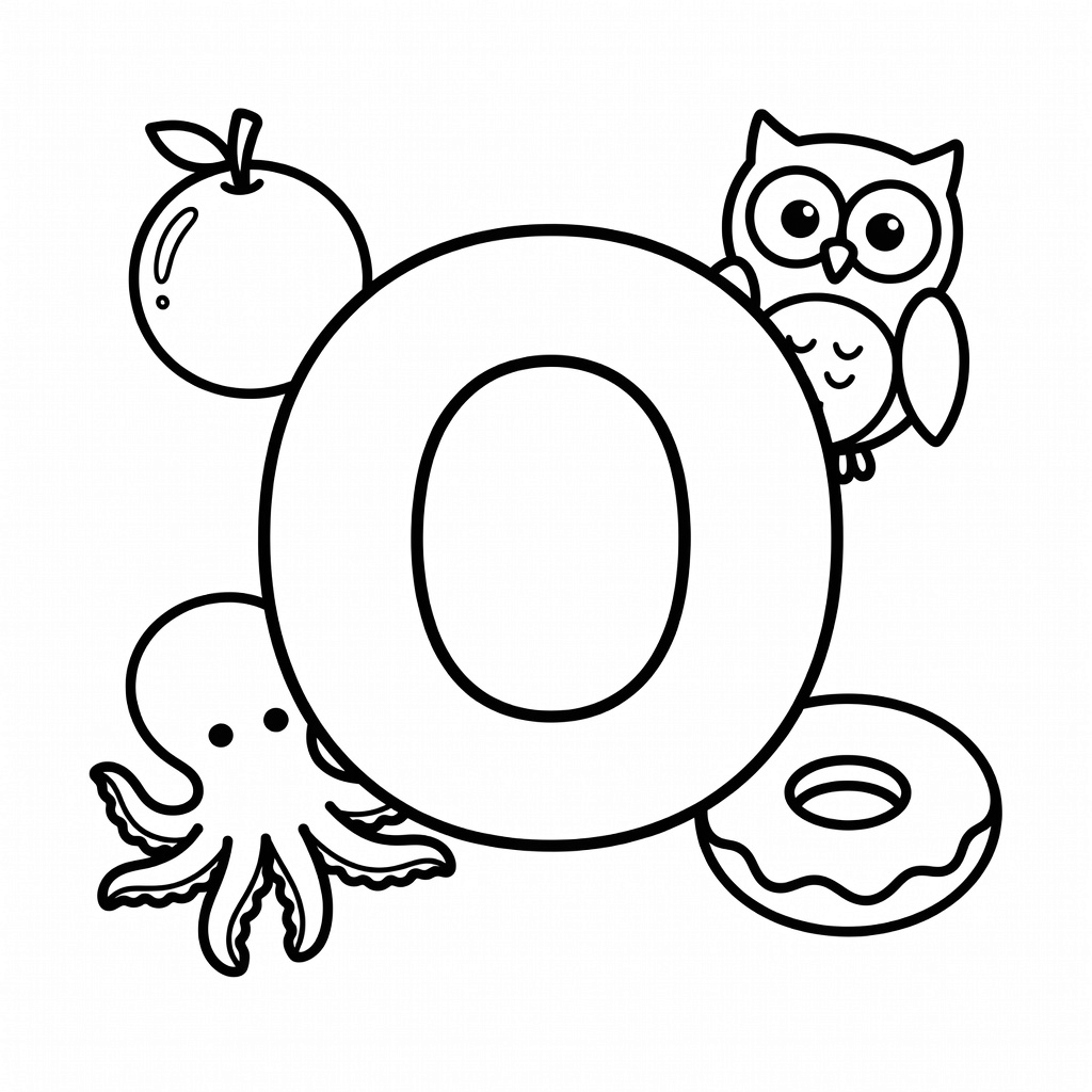 Letter O coloring page