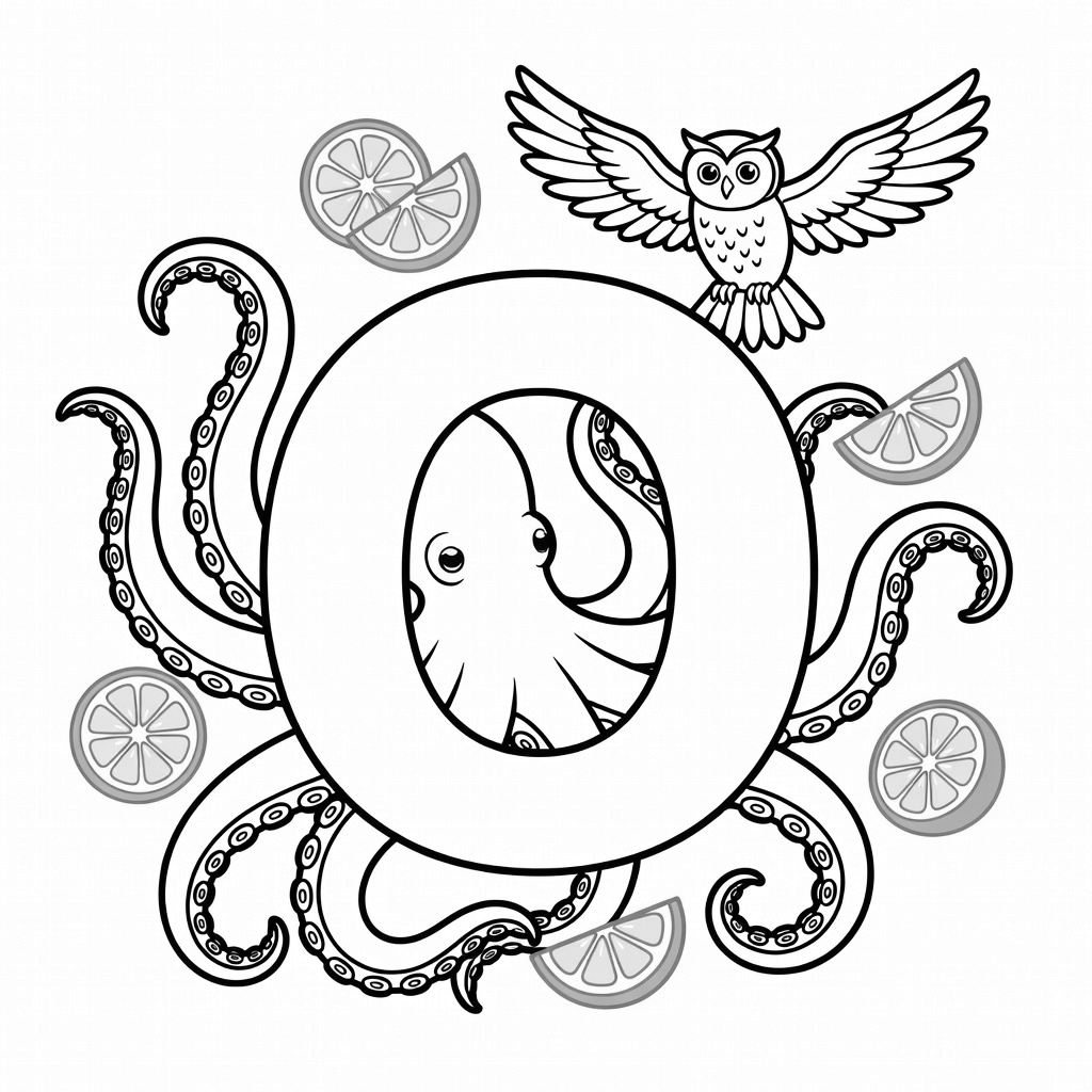 Letter O coloring page