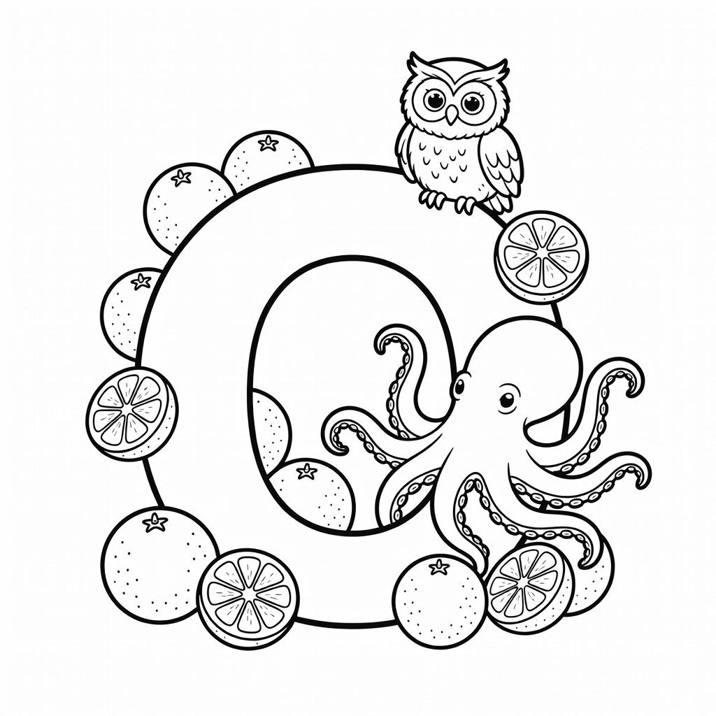 Letter O coloring page