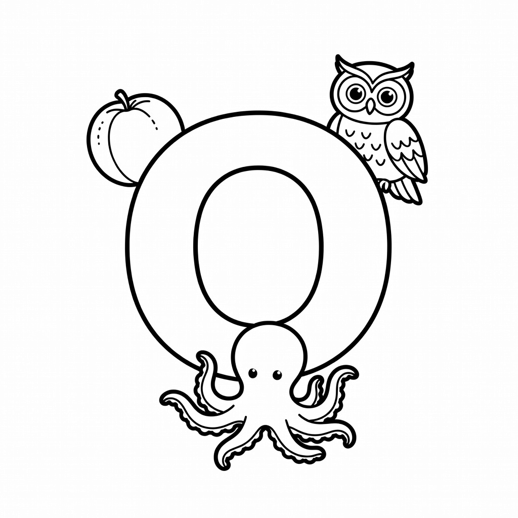 Letter O coloring page