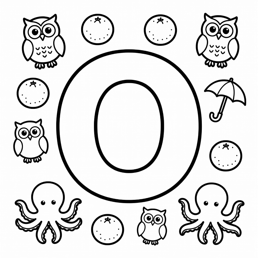 Letter O coloring page