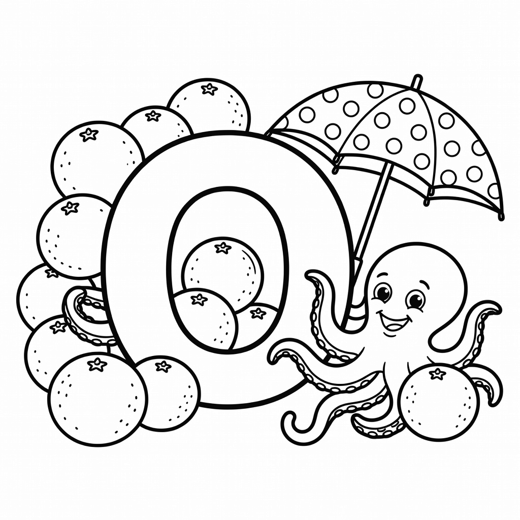 Letter O coloring page