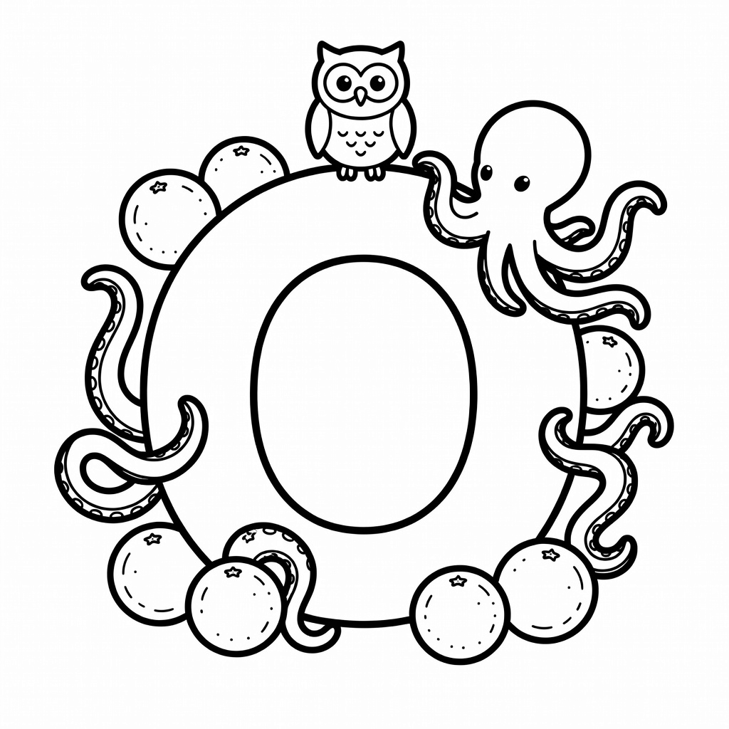 Letter O coloring page