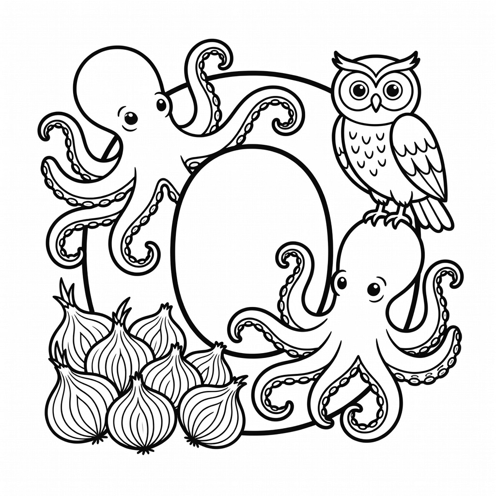 Letter O coloring page