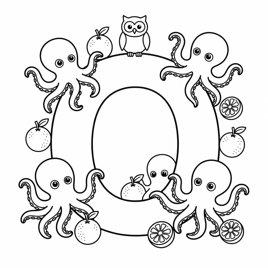 Letter O coloring page