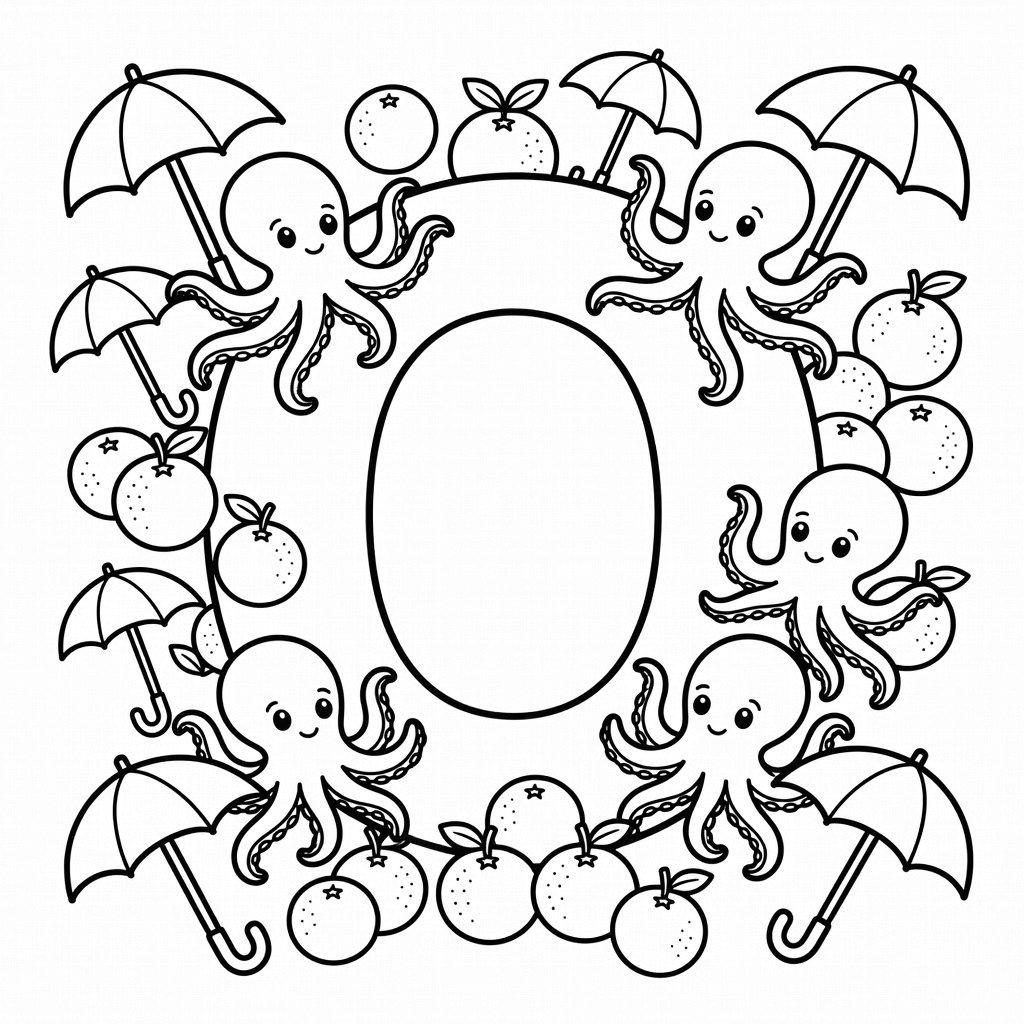 Letter O coloring page