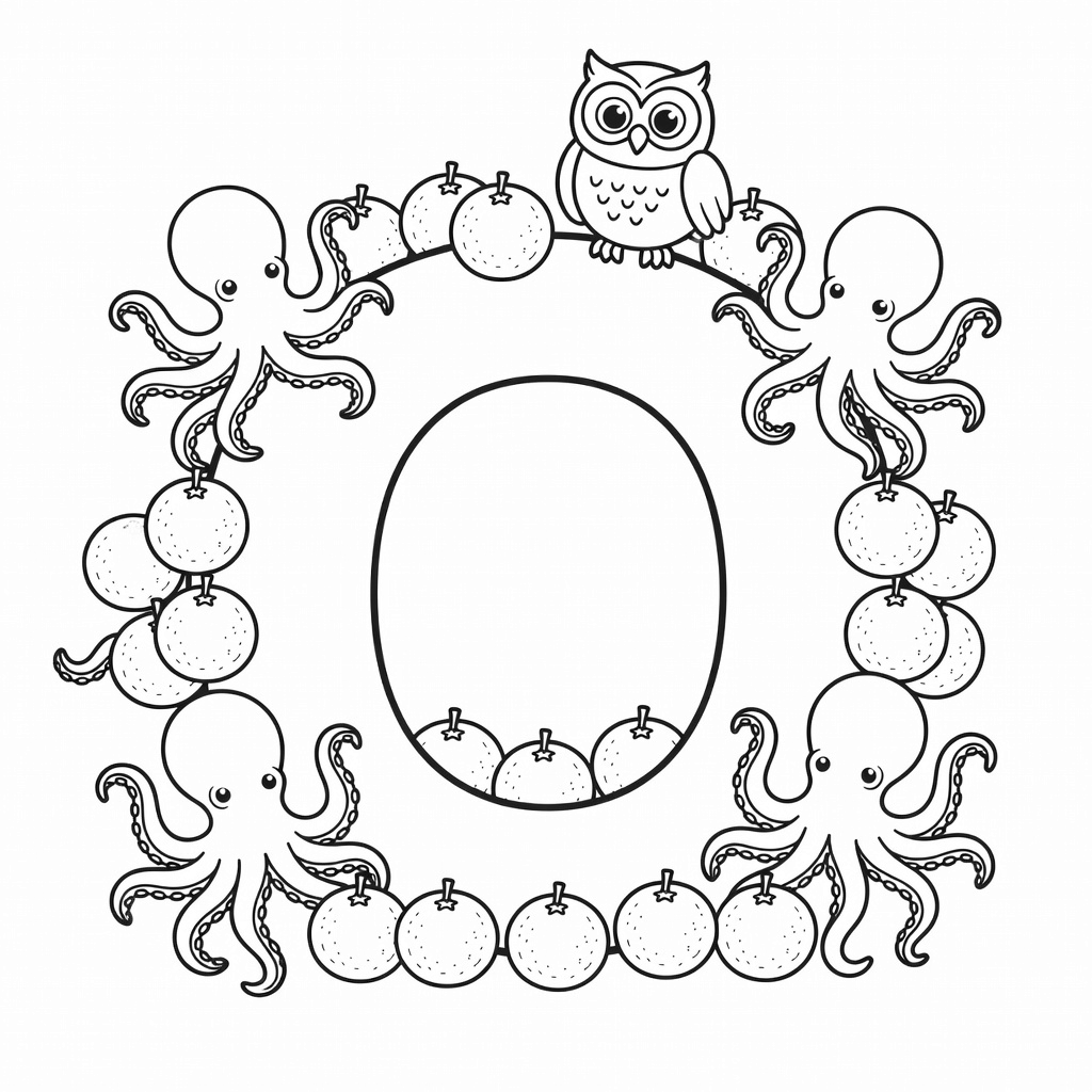 Letter O coloring page