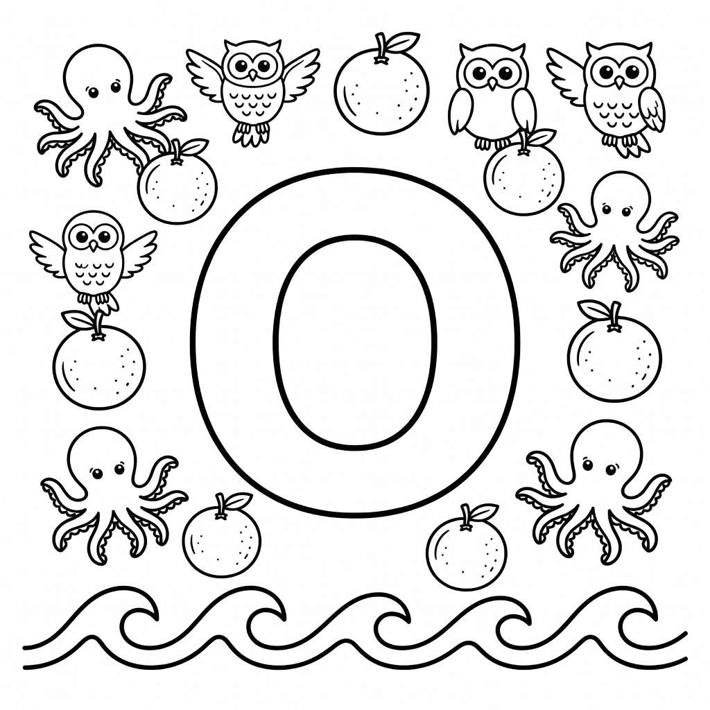 Letter O coloring page