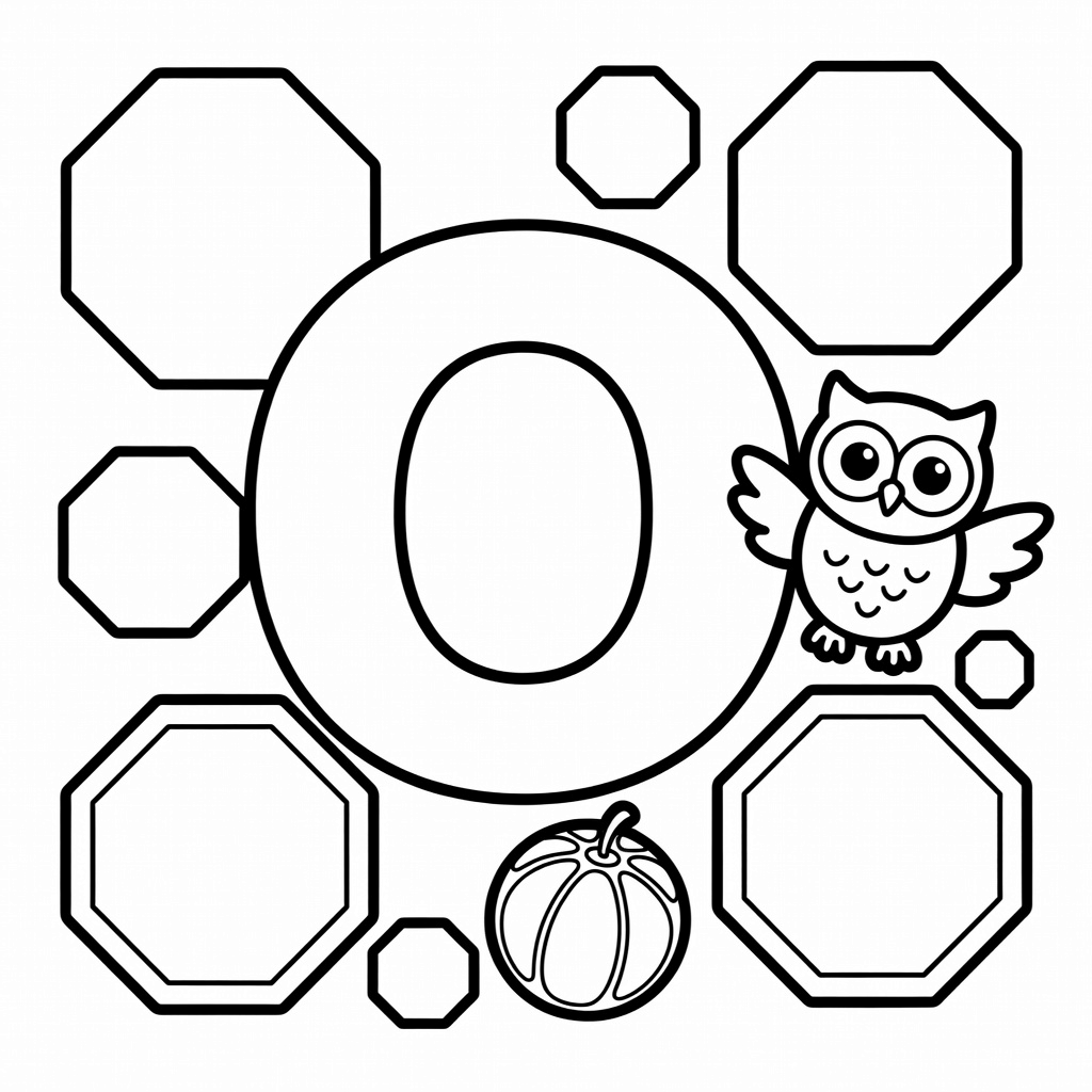 Letter O coloring page