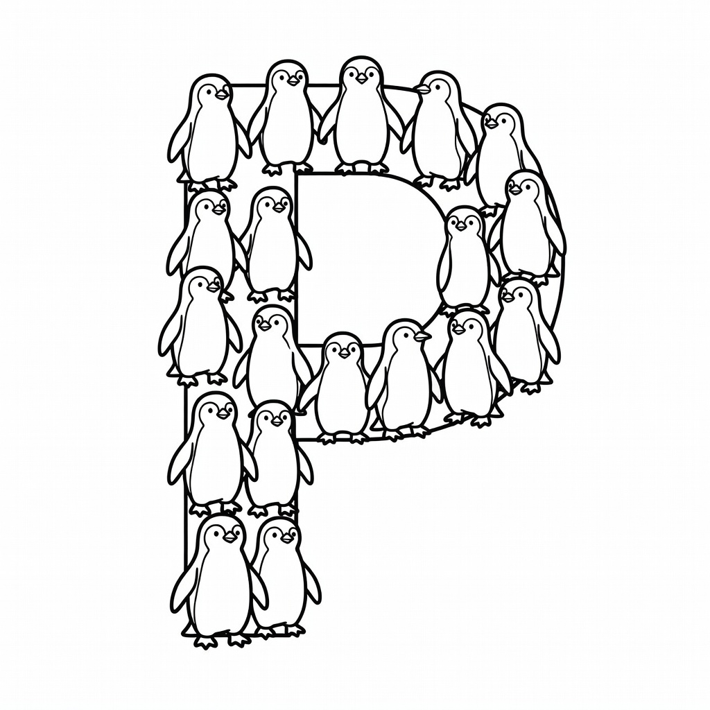 Letter P coloring page
