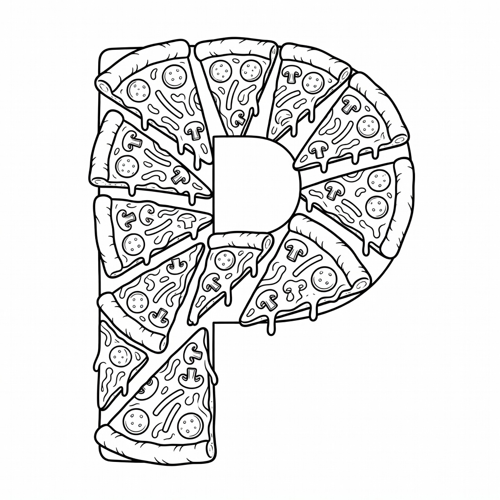 Letter P coloring page