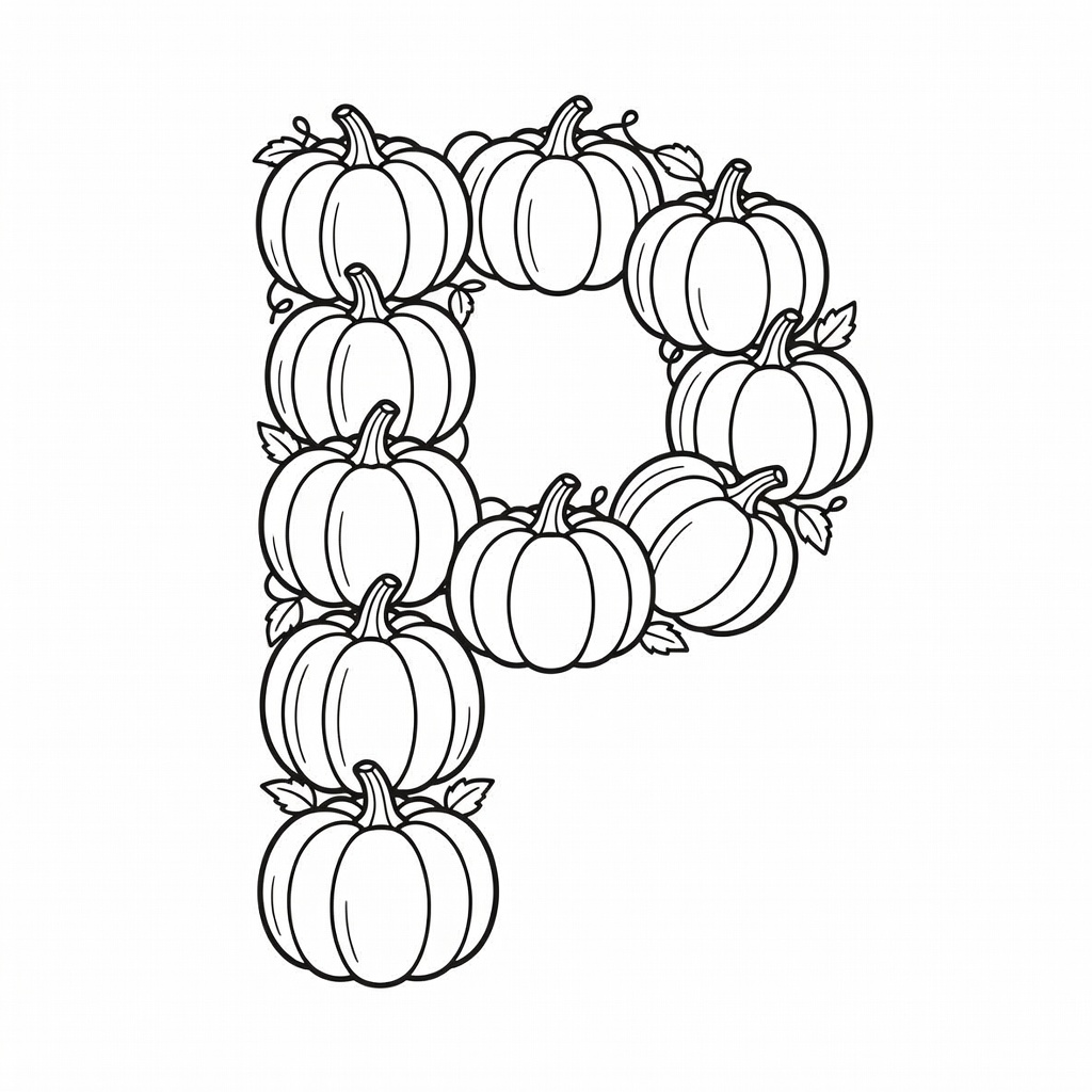 Letter P coloring page