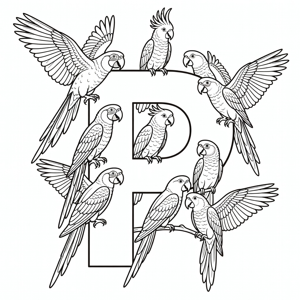 Letter P coloring page