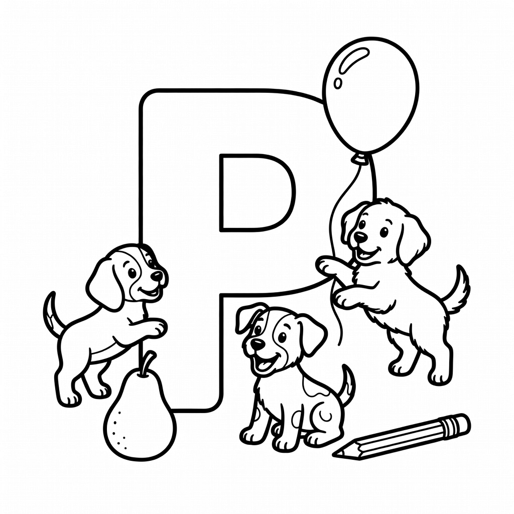 Letter P coloring page