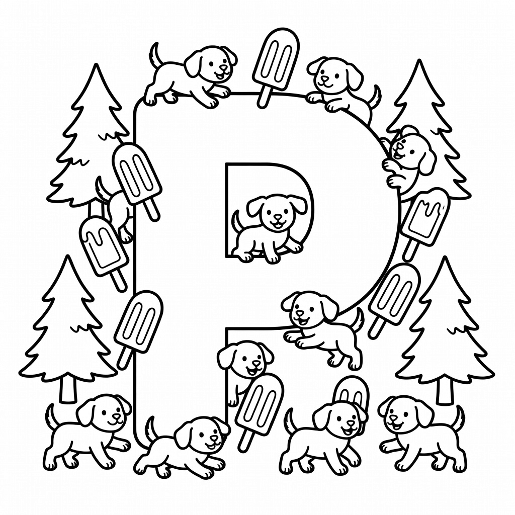Letter P coloring page