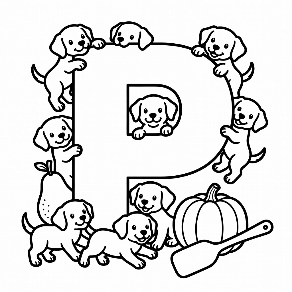Letter P coloring page