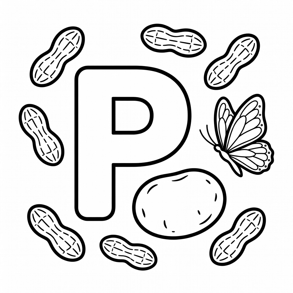 Letter P coloring page